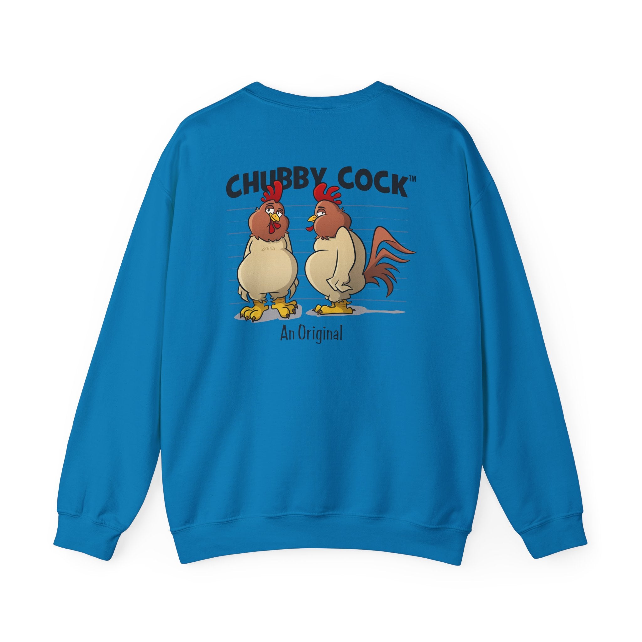 Chubby Cock Original Crewneck Sweatshirt - Unisex Heavy Blend™ Pullover - Farm-Themed Rooster Graphic Sweater - Cozy Casual Sweatshirt