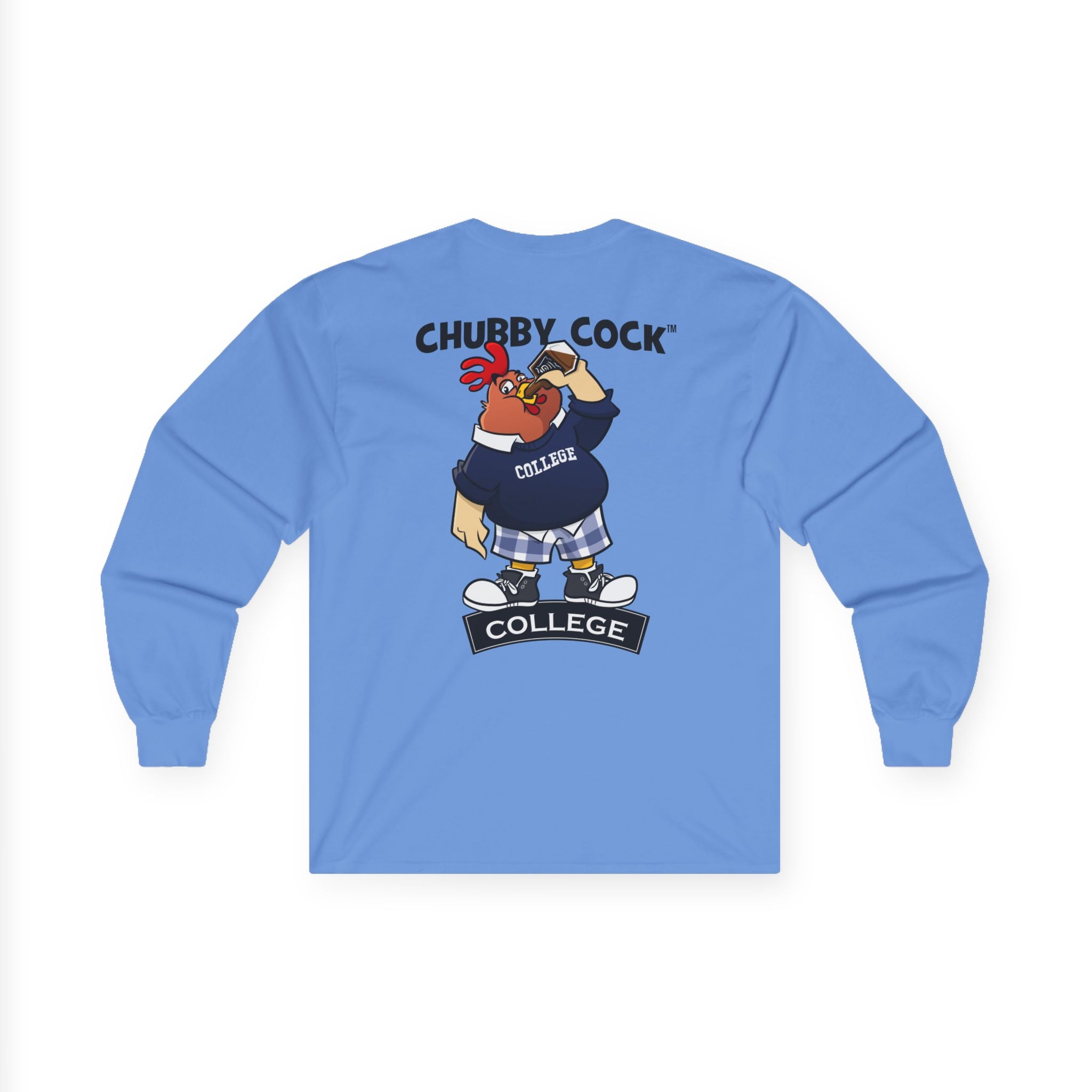 Chubby Cock College Long Sleeve Tee - Unisex Heavy Cotton Long Sleeve Tee - Farm Animal Graphic Tee - Gift for Him or Her - Unisex Ultra Cotton Long Sleeve Tee