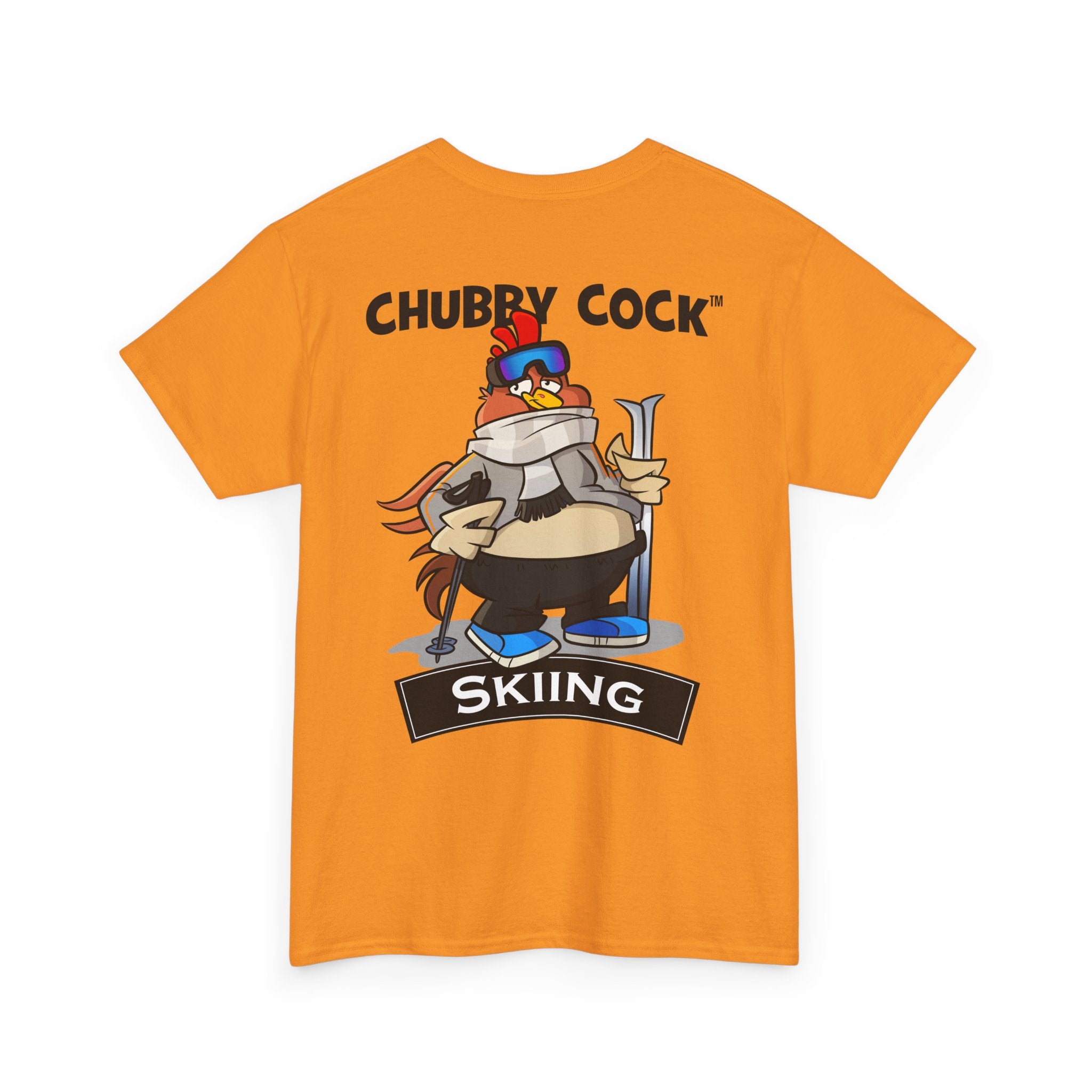 Chubby Cock Skiing T-Shirt - Unisex Heavy Cotton Tee- Fun on the slopes