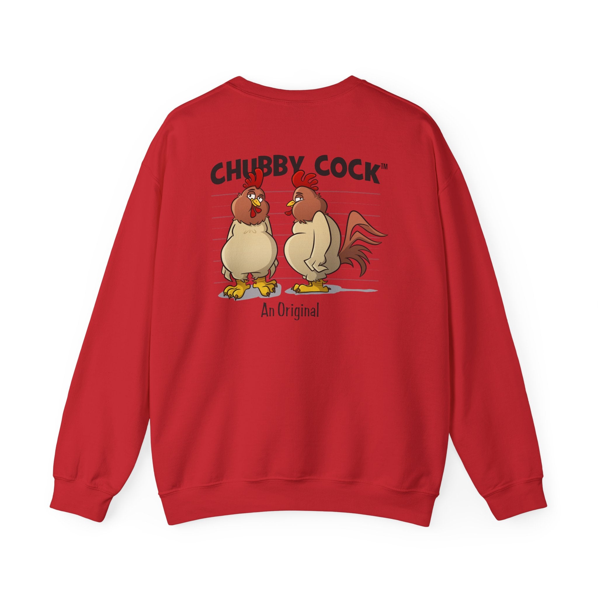 Chubby Cock Original Crewneck Sweatshirt - Unisex Heavy Blend™ Pullover - Farm-Themed Rooster Graphic Sweater - Cozy Casual Sweatshirt
