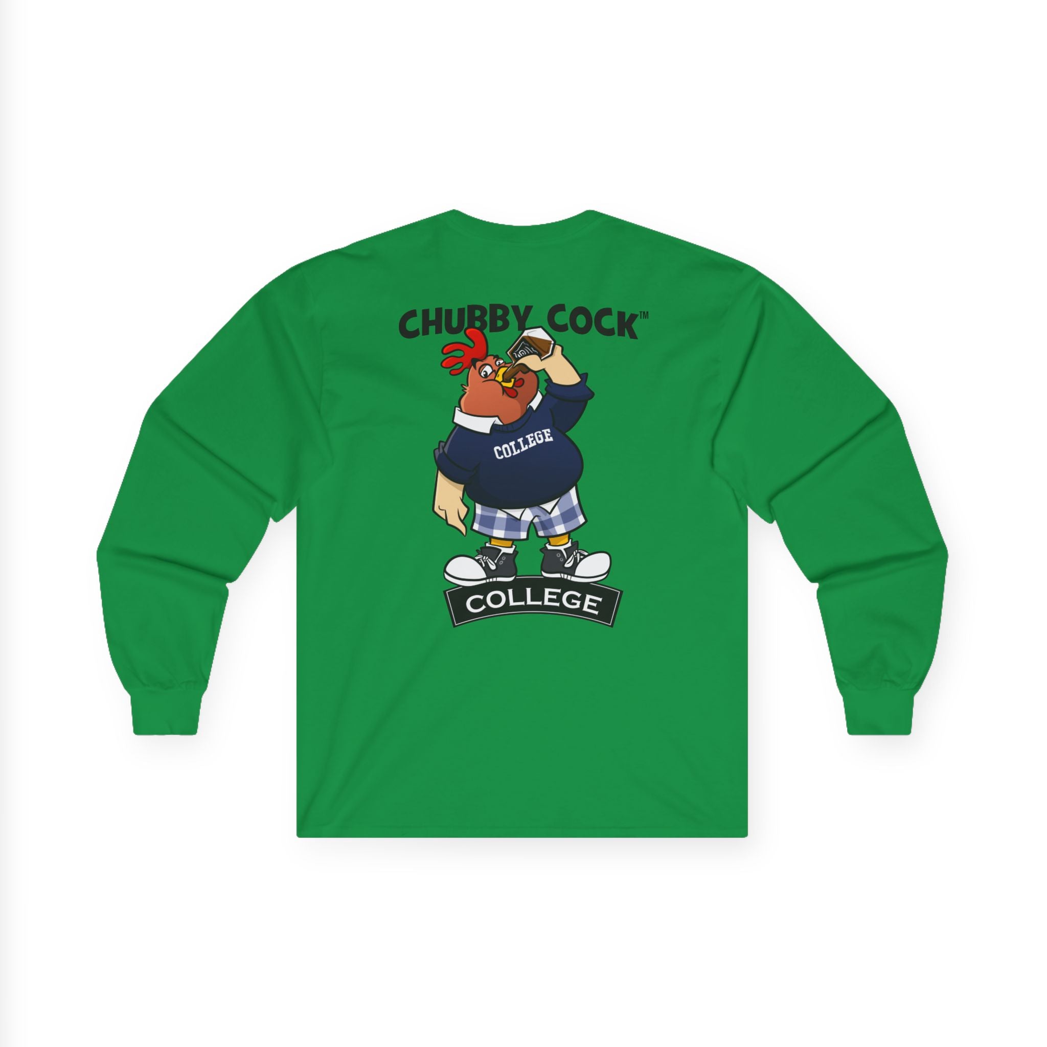 Chubby Cock College Long Sleeve Tee - Unisex Heavy Cotton Long Sleeve Tee - Farm Animal Graphic Tee - Gift for Him or Her - Unisex Ultra Cotton Long Sleeve Tee