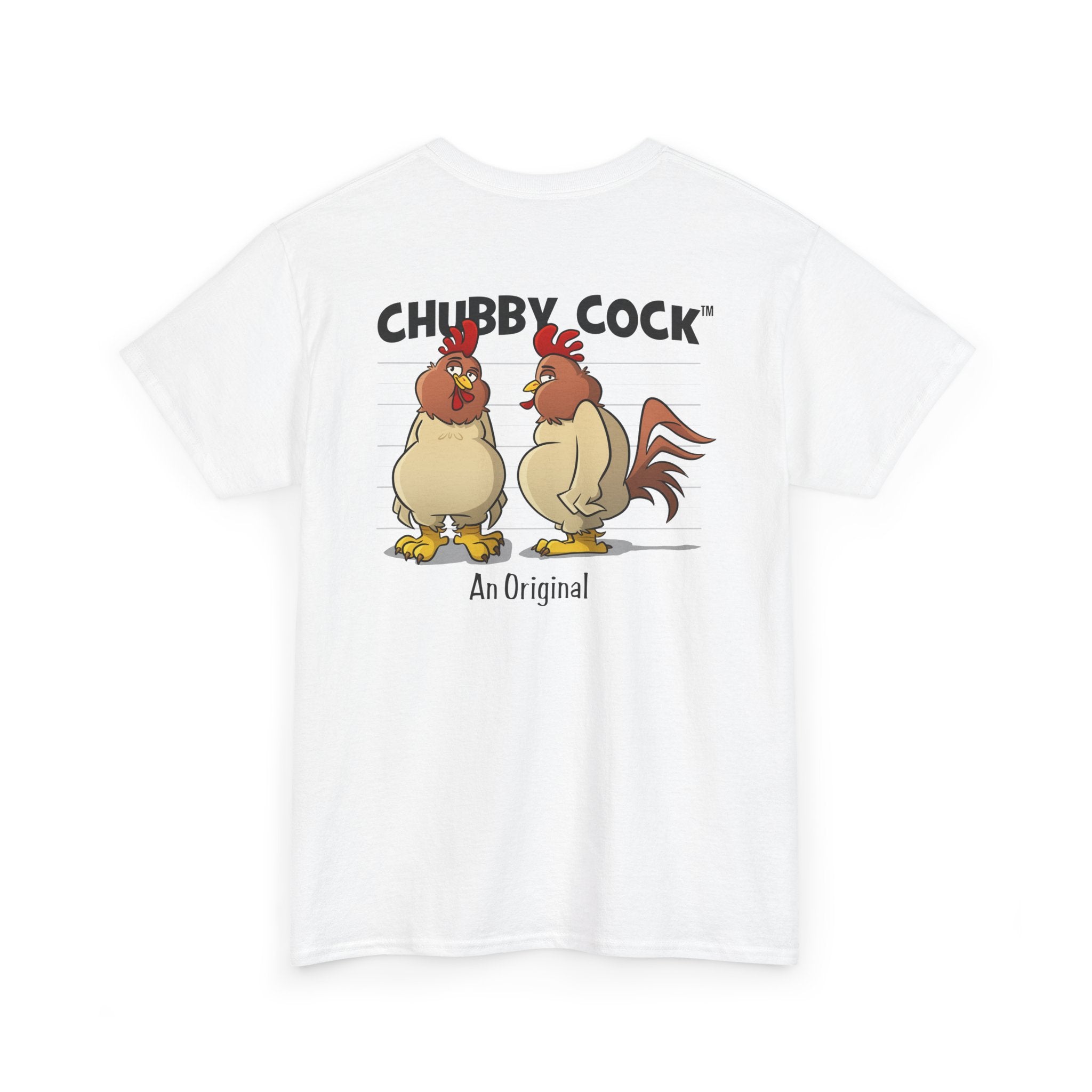Chubby Cock Original T-Shirt - Unisex Heavy Cotton Tee - Farm-Themed Rooster Graphic Shirt - Casual Funny Animal Tee - Gift for Him or Her