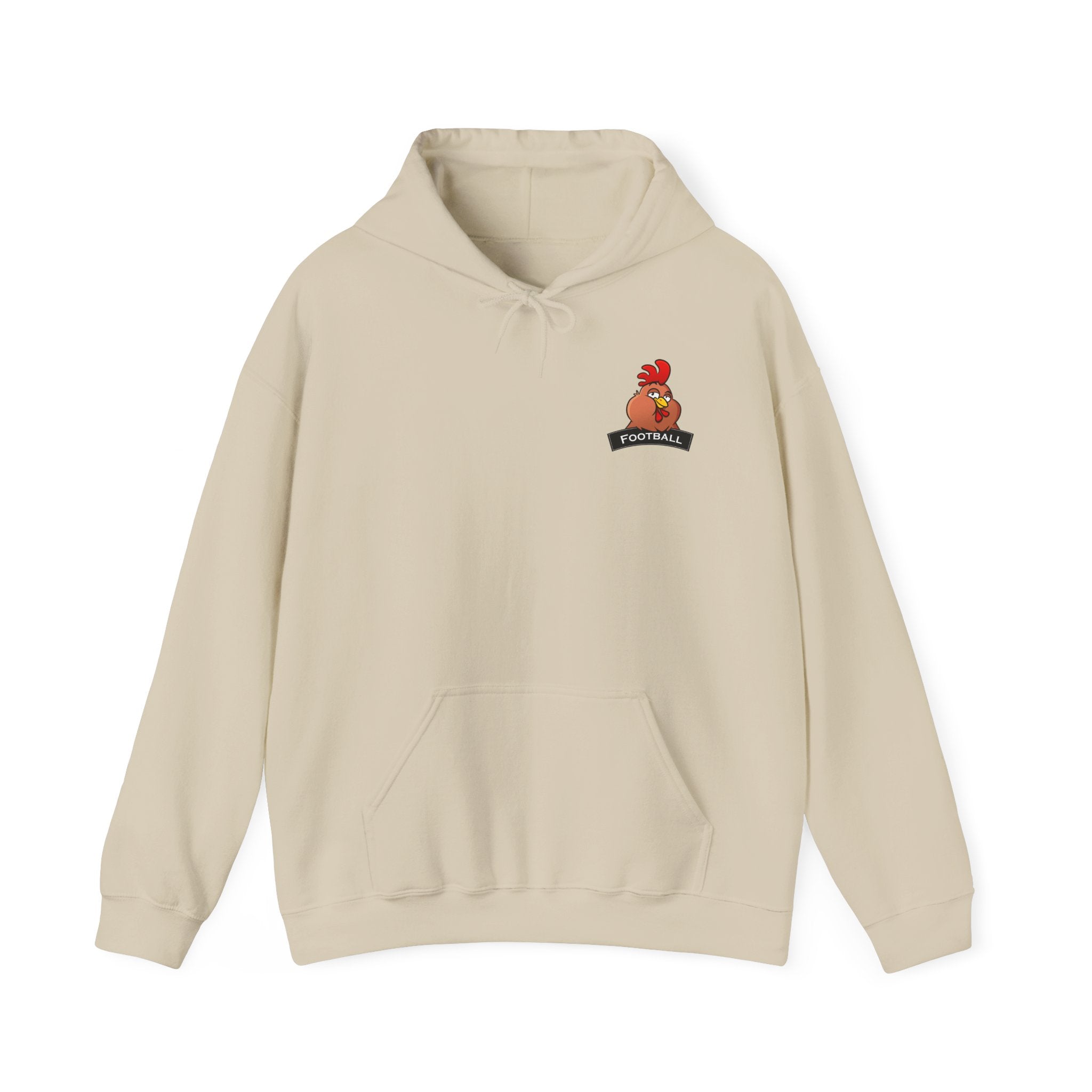 Chubby Cock Football Hoodie - Unisex Heavy Blend™ Hooded Sweatshirt - Farm-Themed Rooster Graphic - Casual Football Pullover Gift