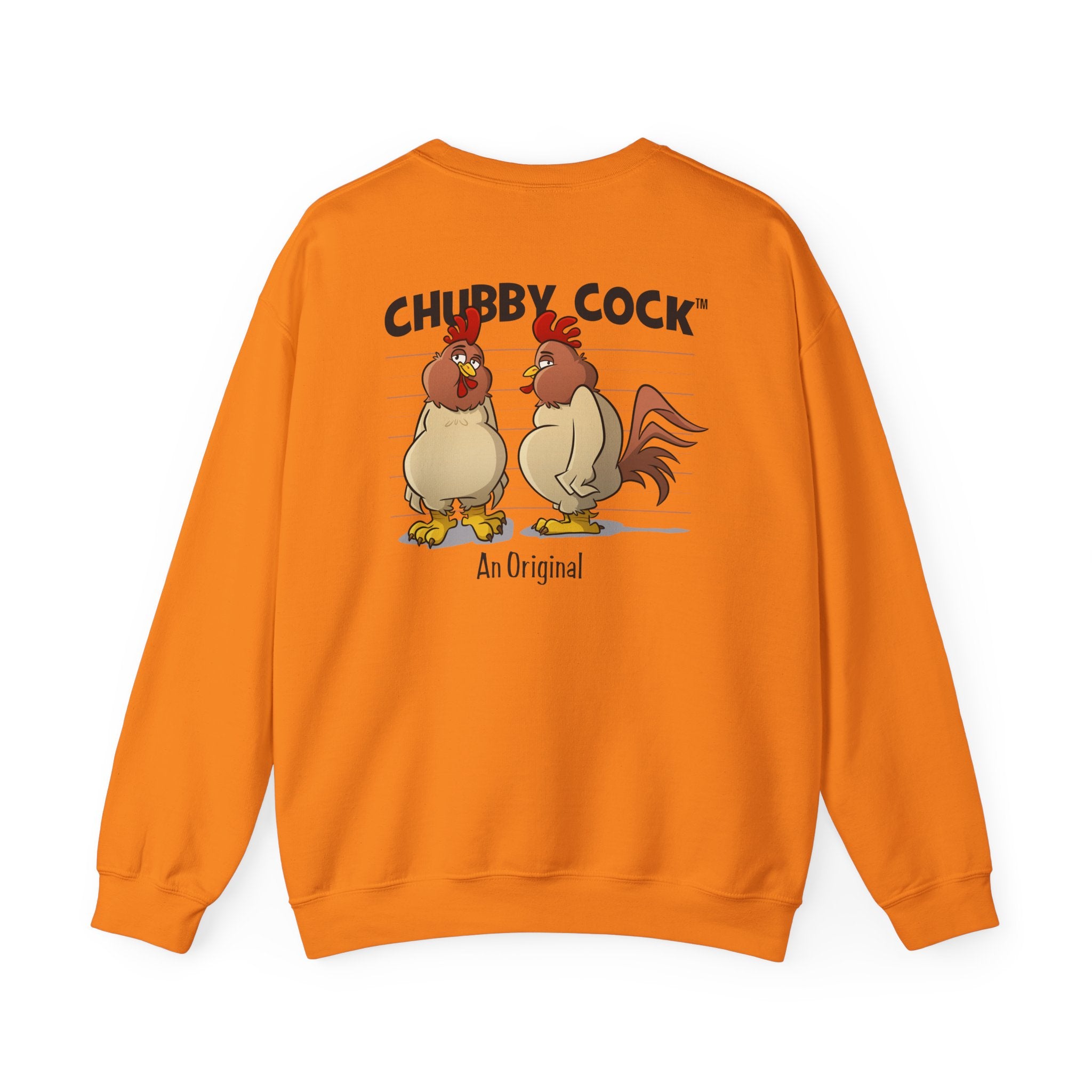 Chubby Cock Original Crewneck Sweatshirt - Unisex Heavy Blend™ Pullover - Farm-Themed Rooster Graphic Sweater - Cozy Casual Sweatshirt