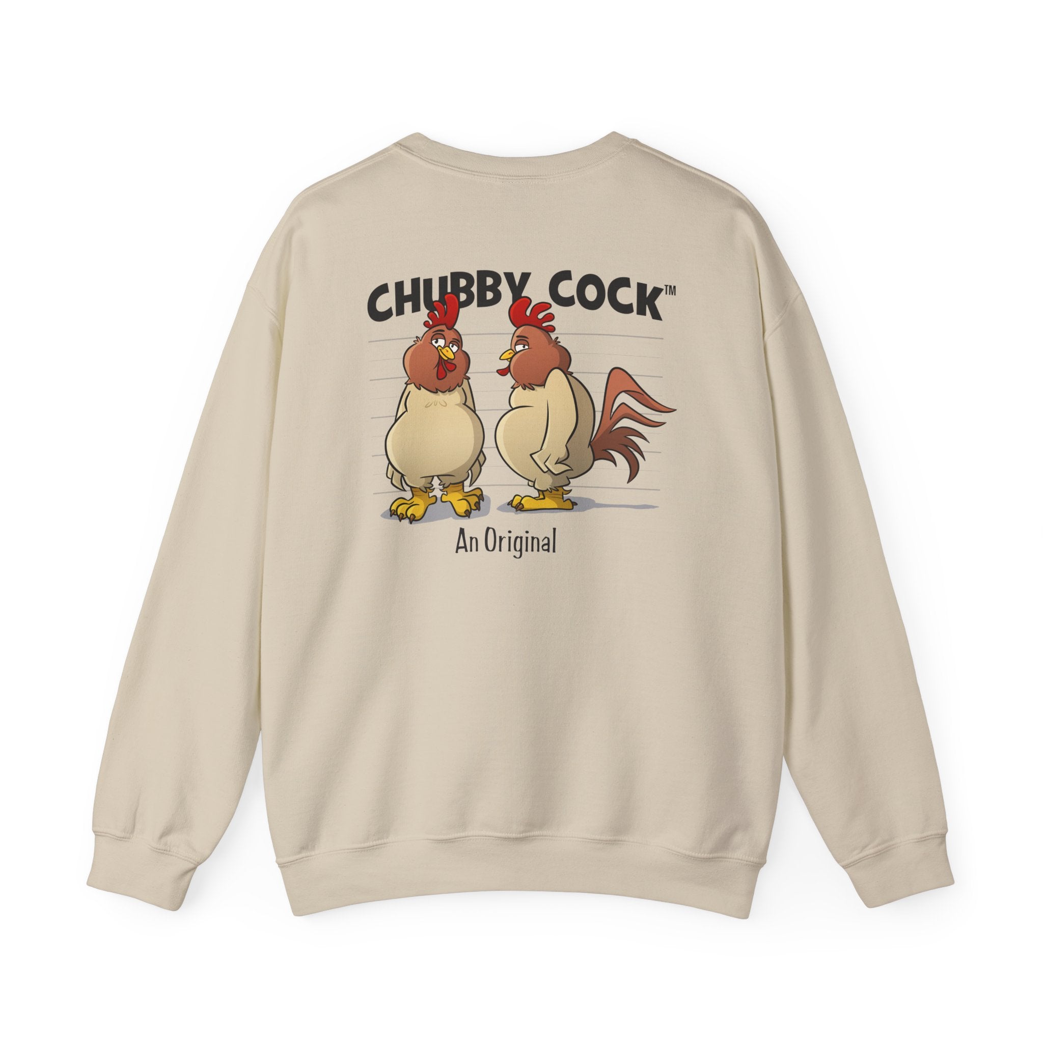 Chubby Cock Original Crewneck Sweatshirt - Unisex Heavy Blend™ Pullover - Farm-Themed Rooster Graphic Sweater - Cozy Casual Sweatshirt