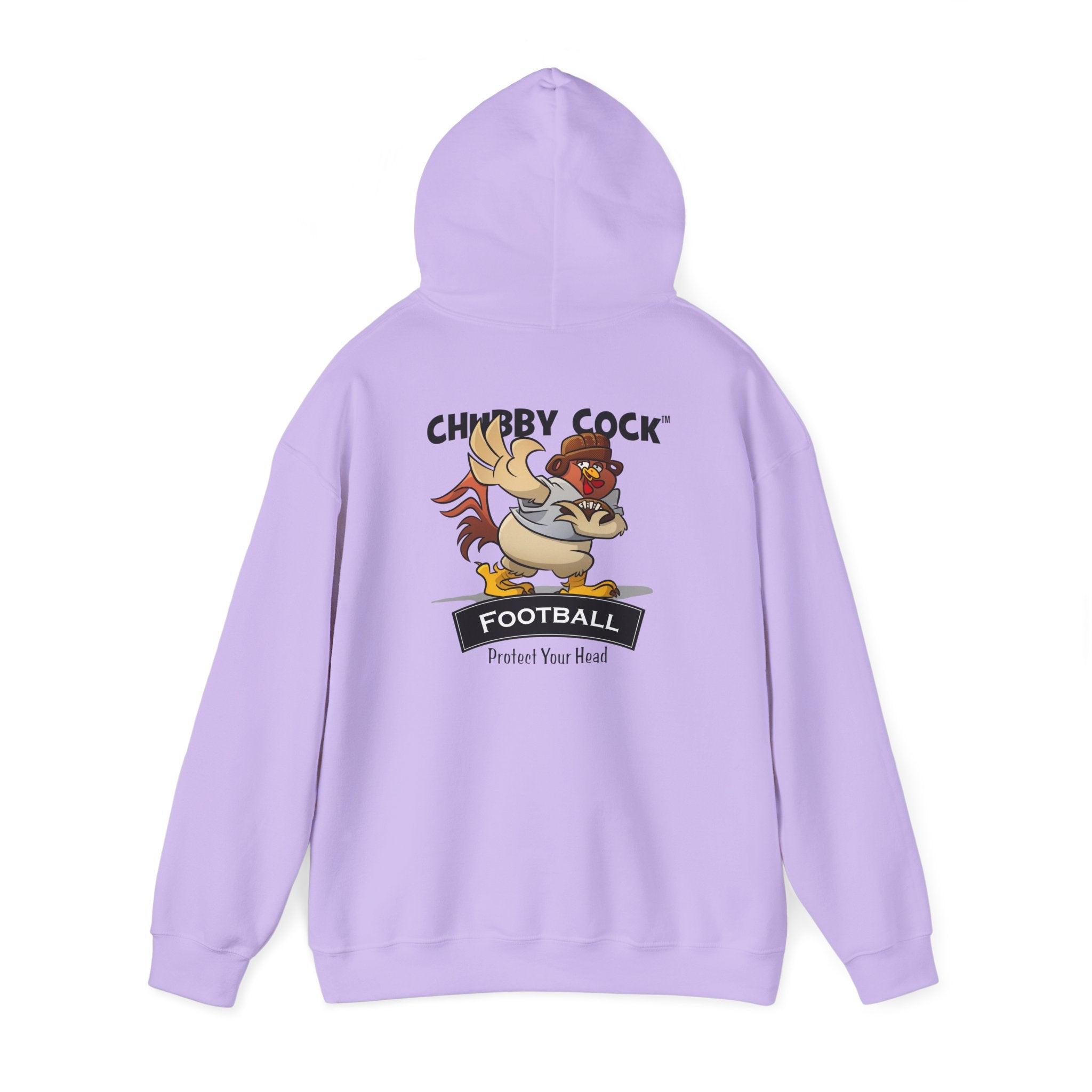 Chubby Cock Football Hoodie - Unisex Heavy Blend™ Hooded Sweatshirt - Farm-Themed Rooster Graphic - Casual Football Pullover Gift