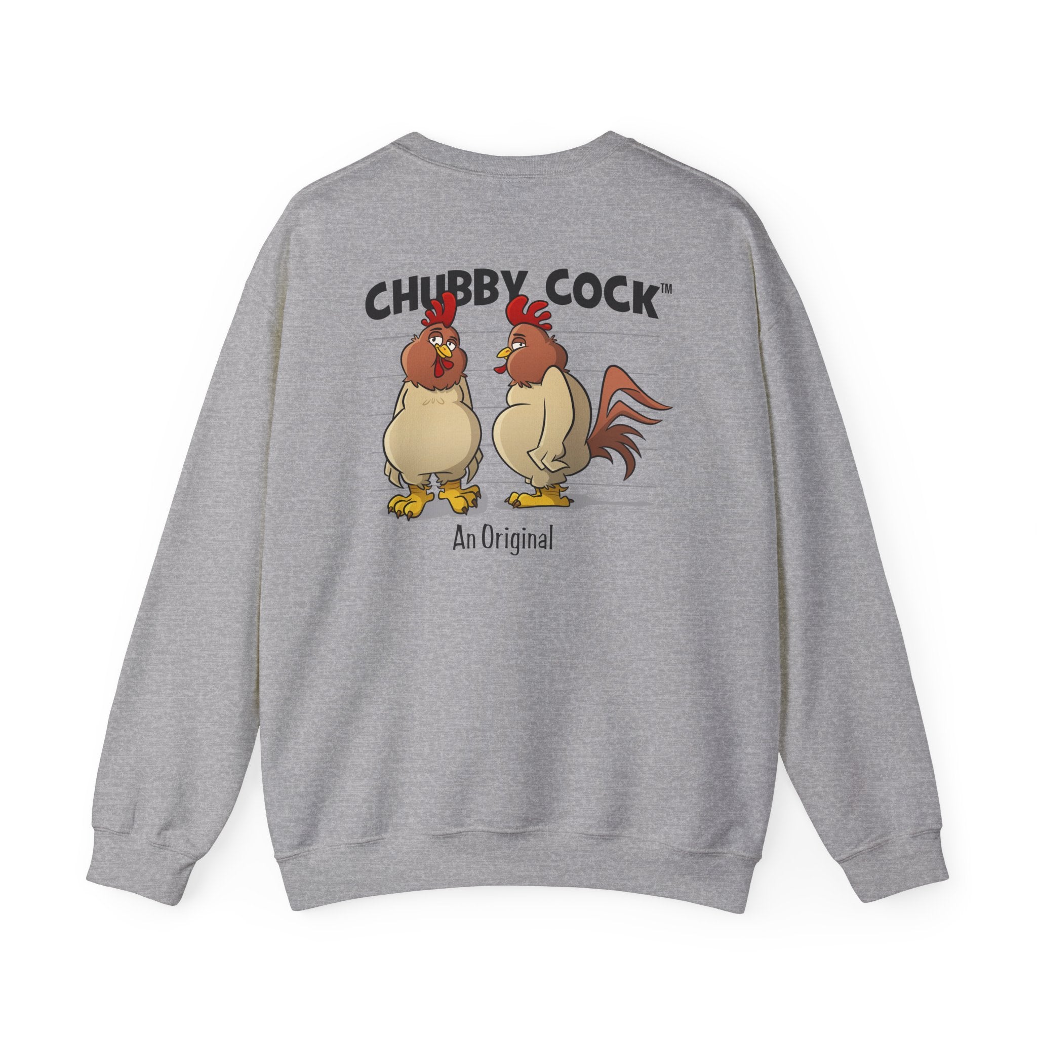 Chubby Cock Original Crewneck Sweatshirt - Unisex Heavy Blend™ Pullover - Farm-Themed Rooster Graphic Sweater - Cozy Casual Sweatshirt