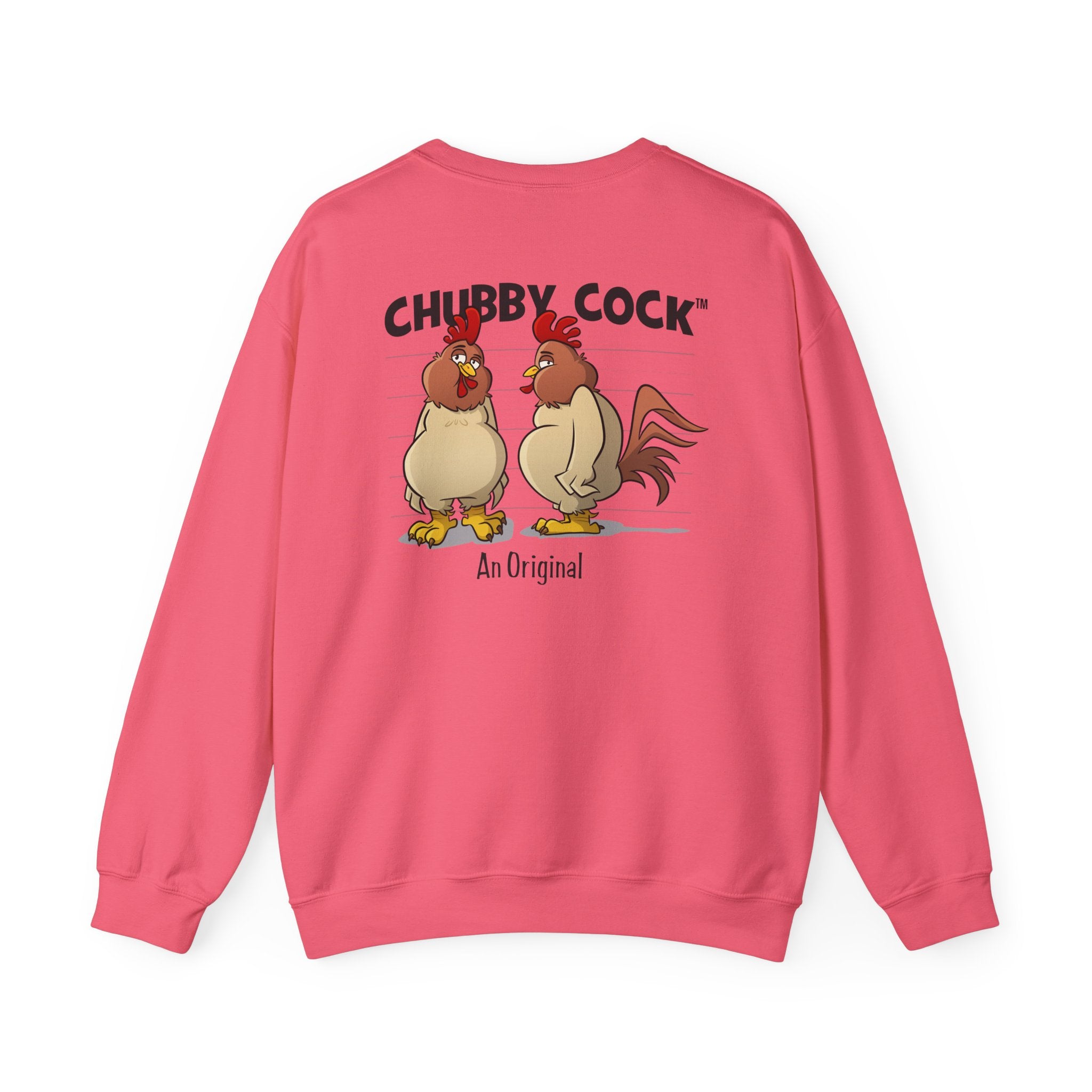 Chubby Cock Original Crewneck Sweatshirt - Unisex Heavy Blend™ Pullover - Farm-Themed Rooster Graphic Sweater - Cozy Casual Sweatshirt