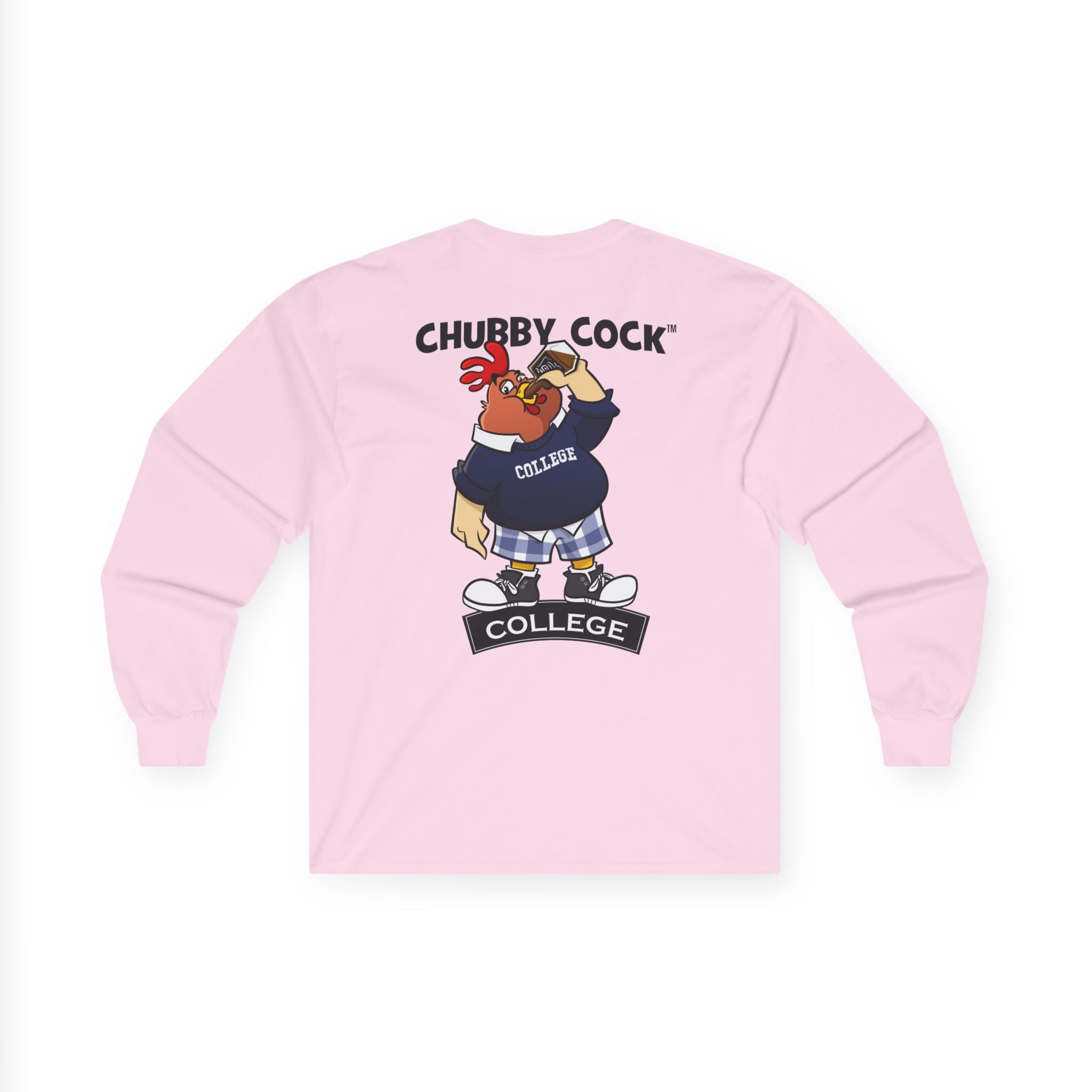 Chubby Cock College Long Sleeve Tee - Unisex Heavy Cotton Long Sleeve Tee - Farm Animal Graphic Tee - Gift for Him or Her - Unisex Ultra Cotton Long Sleeve Tee