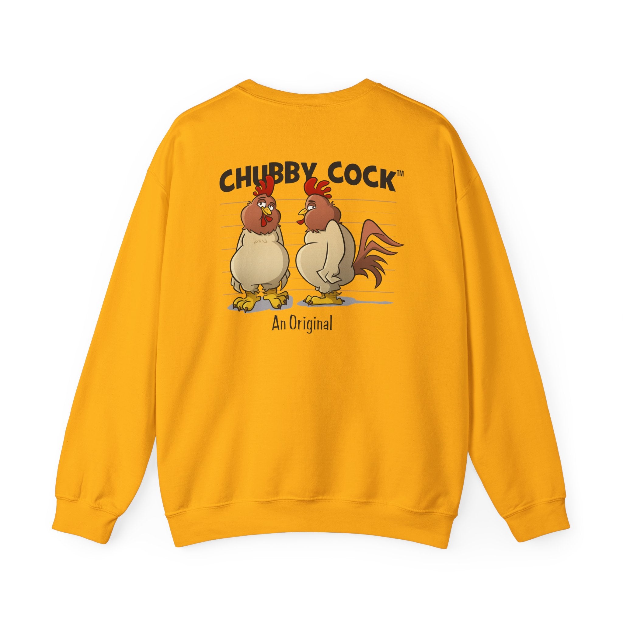 Chubby Cock Original Crewneck Sweatshirt - Unisex Heavy Blend™ Pullover - Farm-Themed Rooster Graphic Sweater - Cozy Casual Sweatshirt